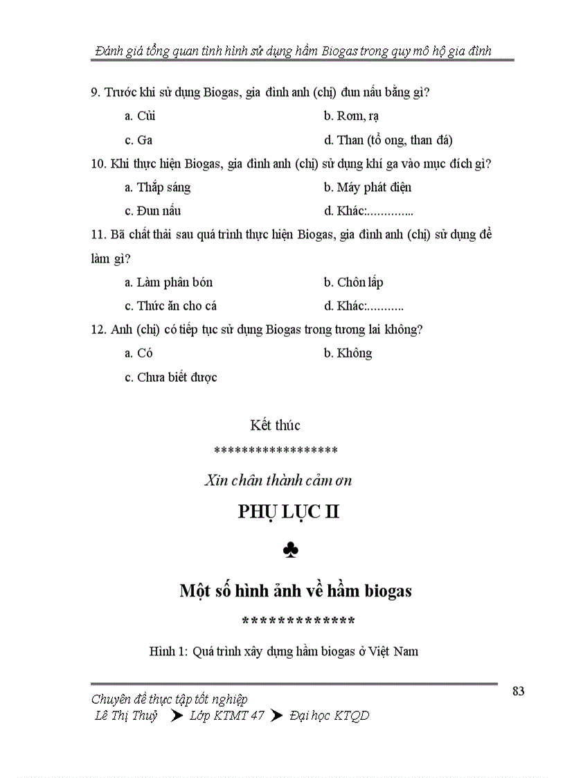 image for page Đánh giá tổng quan tình hình thực hiện hầm Biogas trong quy mô hộ gia đình 1