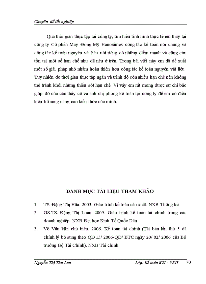 image for page Hoàn thiện kế toán nguyên vật liệu tại công ty Cổ Phần May Đông Mỹ Hanosimex 1