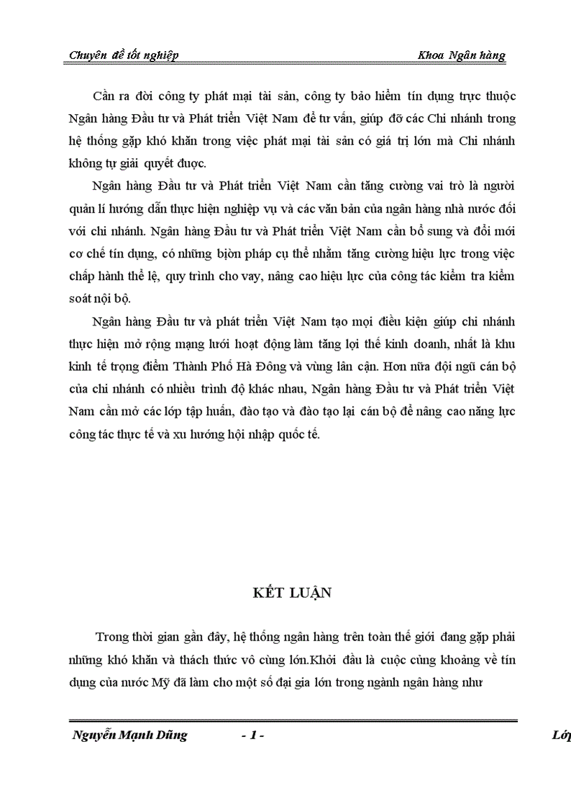 image for page Giải pháp phòng ngừa và hạn chế rủi ro tín dụng tại Chi nhánh Ngân hàng Đầu Tư Phát Triển BIDV Hà Tây 1