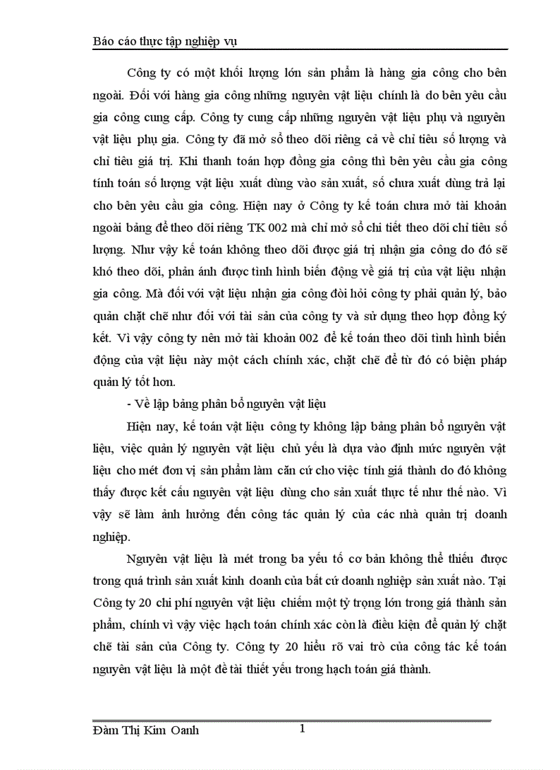 image for page Tổ chức kế toán nguyên vật liệu ở Công ty 20 Tổng cục Hậu cần Bộ Quốc phòng 1