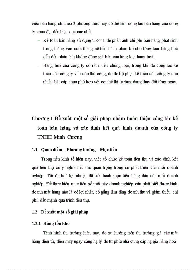 image for page Tổ chức công tác kế toán bán hàng và xác định kết quả kinh doanh tại Công Ty TNHH Minh Cương 1