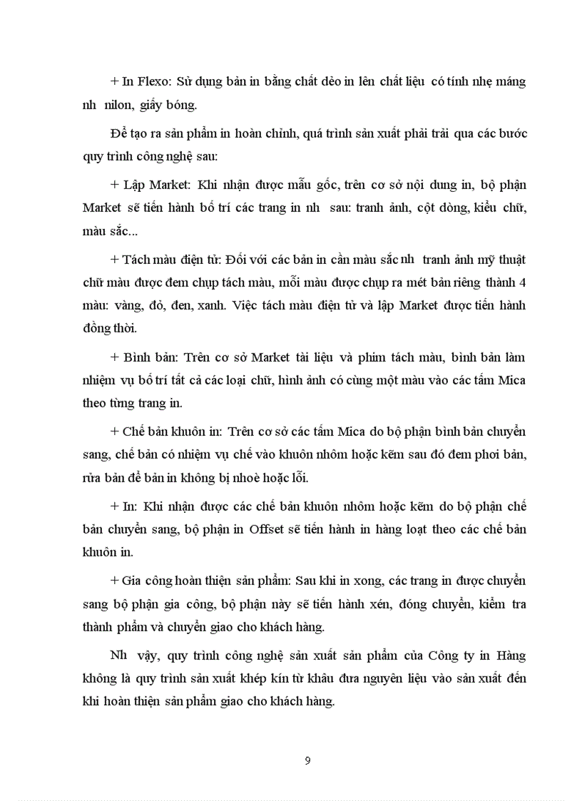 image for page Báo cáo thực tập tổng hợp tại công ty in hàng không