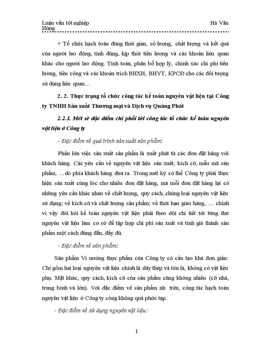 image for page Tổ chức công tác kế toán nguyên vật liệu ở Công ty TNHH Sản xuất Thương mại và Dịch vụ Quảng Phát 1