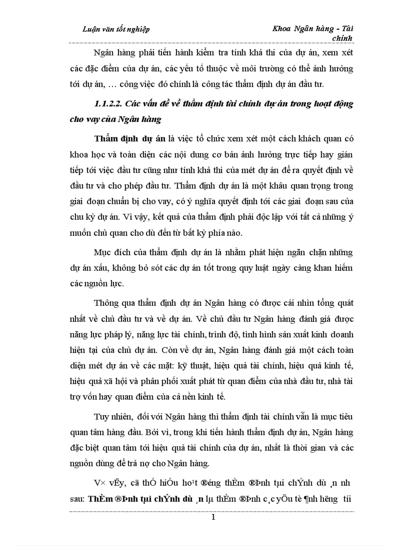 image for page Nâng cao chất lượng thẩm định tài chính dự án trong hoạt động cho vay tại Ngân Hàng Ngoại Thương Việt Nam 1