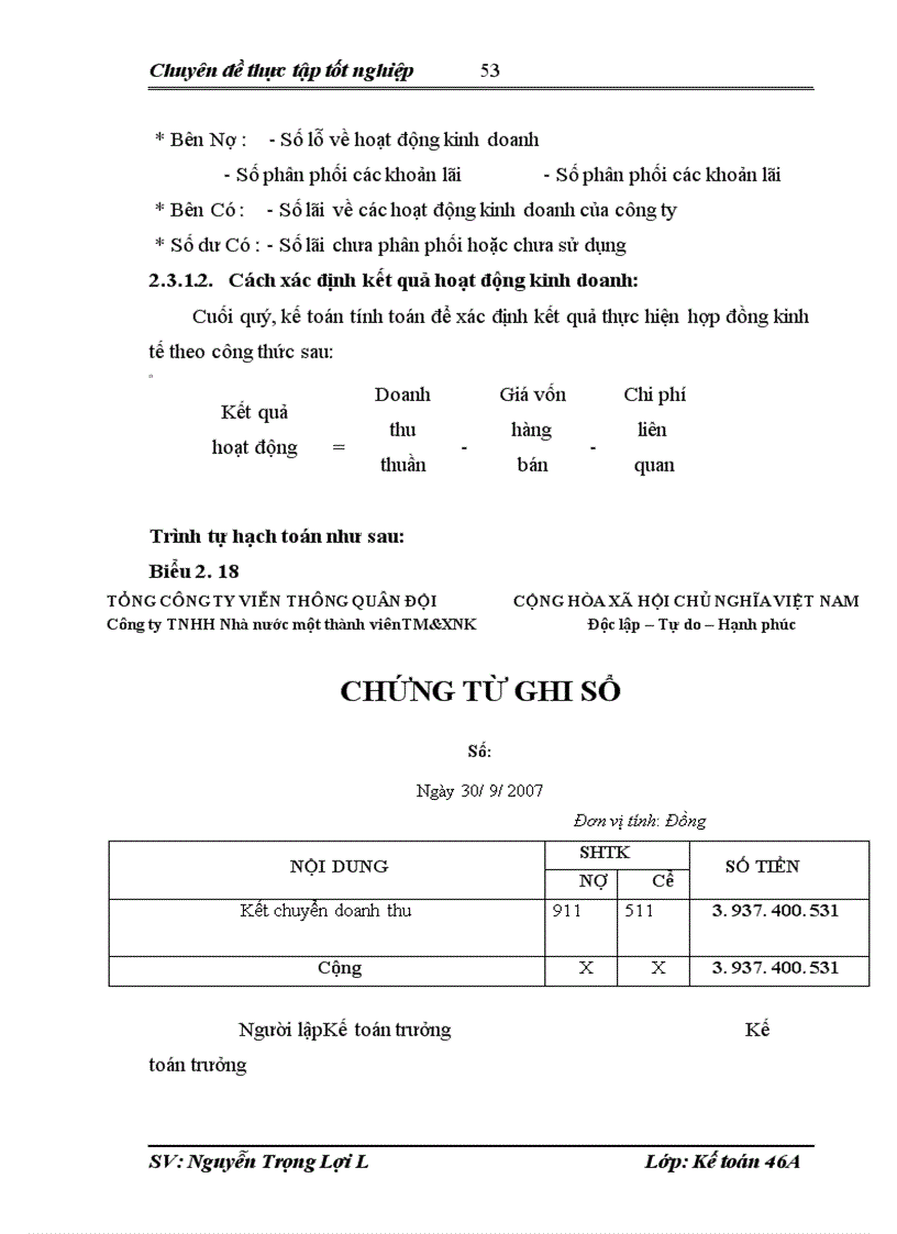 image for page Hoàn thiện kế toán chi phí doanh thu và xác định kết quả cung cấp dịch vụ tại Công ty thương mại và XNK Viettel 1