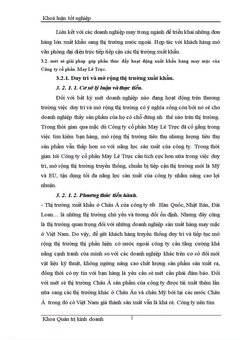 image for page Một số giải pháp nhằm thúc đẩy hoạt động xuất khẩu hàng may mặc tại Công ty cổ phần May Lê Trực