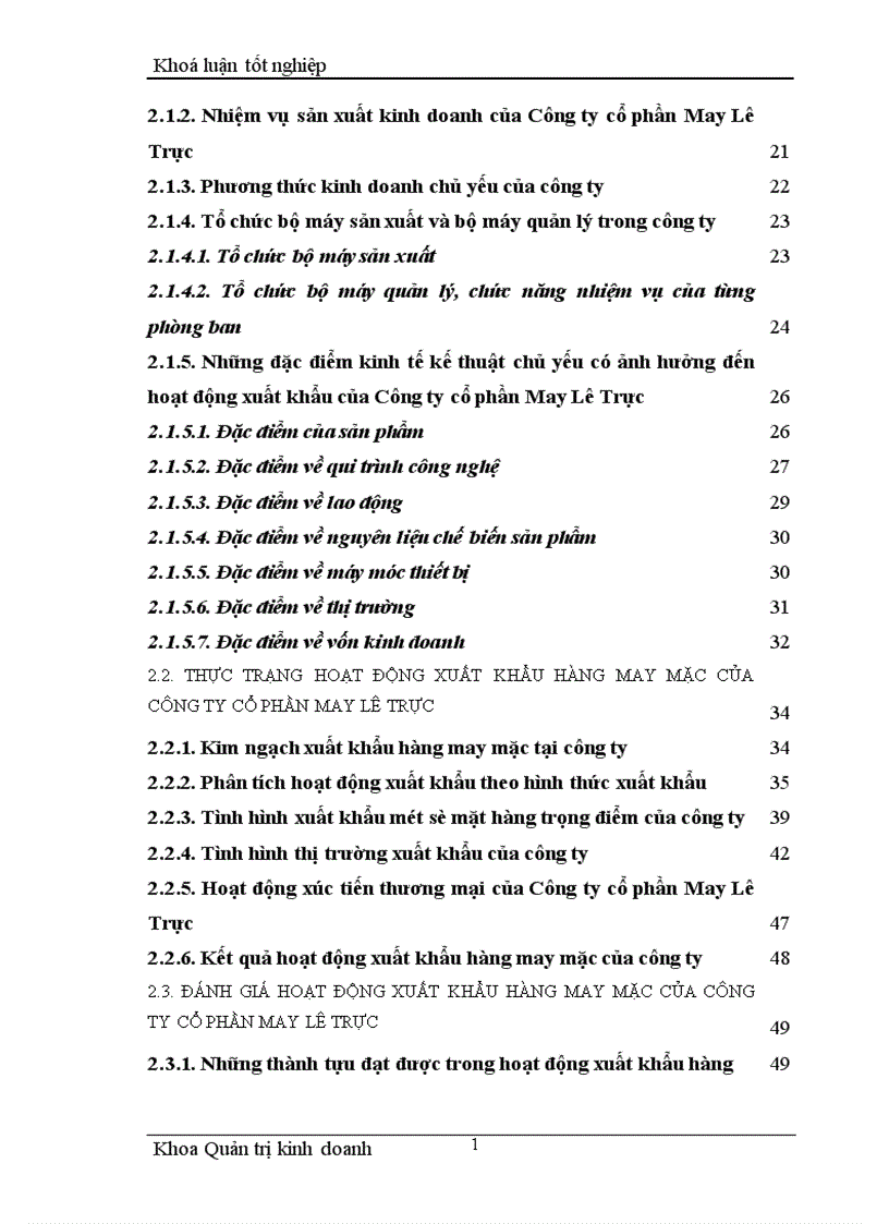 image for page Một số giải pháp nhằm thúc đẩy hoạt động xuất khẩu hàng may mặc tại Công ty cổ phần May Lê Trực