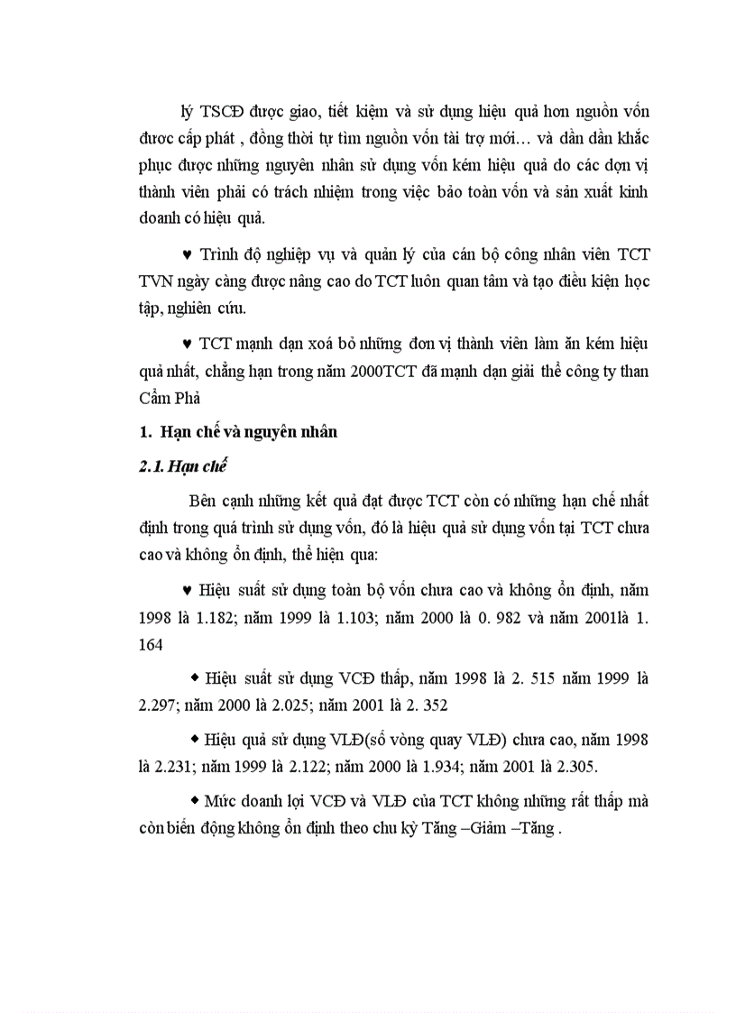 image for page Một số giải pháp nhằm nâng cao hiệu quả sử dụng vốn tạiTổng công ty Than Việt Nam 1