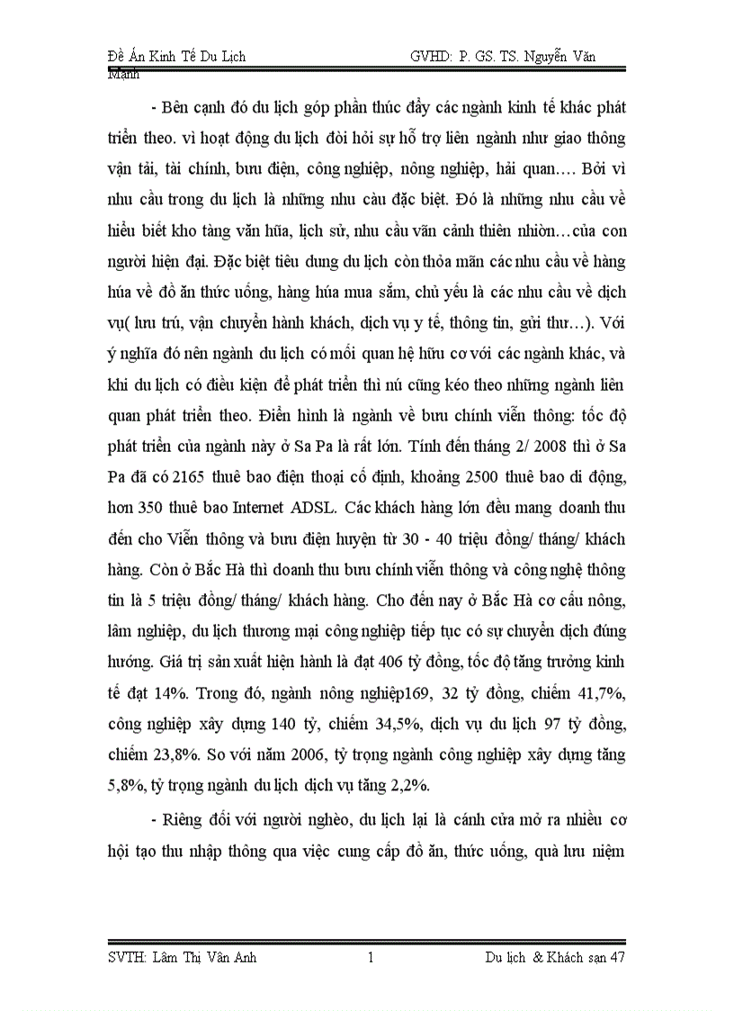 image for page Ảnh hưởng của phát triển du lịch đến xóa đói giảm nghèo ở huyện Bắc Hà Lào Cai