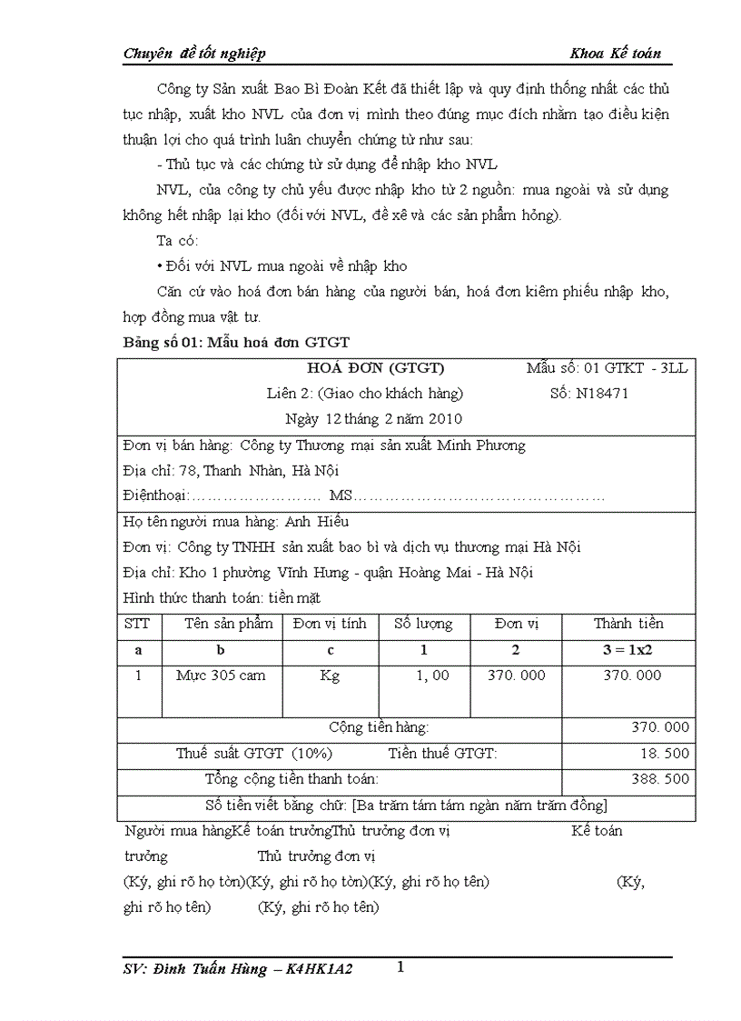 image for page Kế toán nguyên vật liệu để sản xuất sản phẩm bao bì tại Công ty sản xuất bao bì Đoàn Kết 1