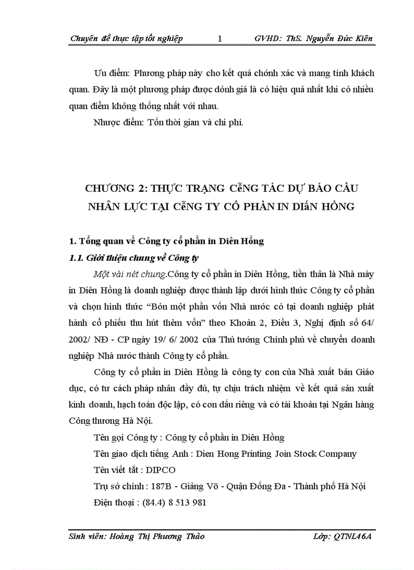 image for page Dự báo cầu nhân lực tại Công ty cổ phần in Diên Hồng Thực trạng và giải pháp 1