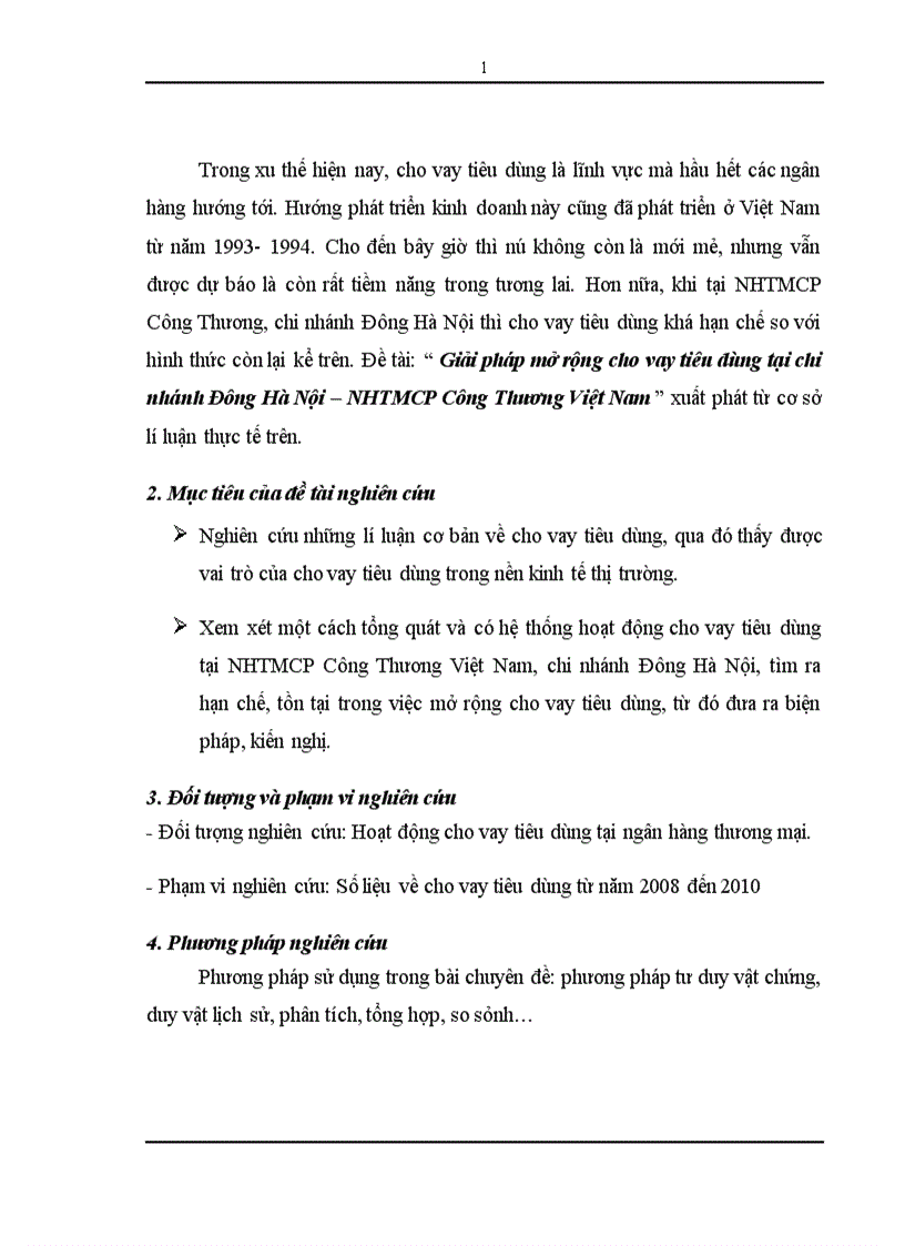 image for page Giải pháp mở rộng cho vay tiêu dùng tại chi nhánh Đông Hà Nội NHTMCP Công Thương Việt Nam 1