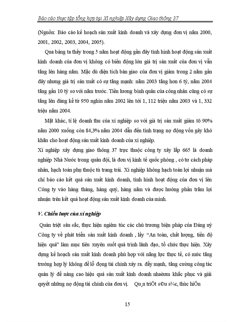 image for page Báo cáo thực tập tổng hợp tại xí nghiệp xây dựng giao thông 37 Công ty xây lắp 665