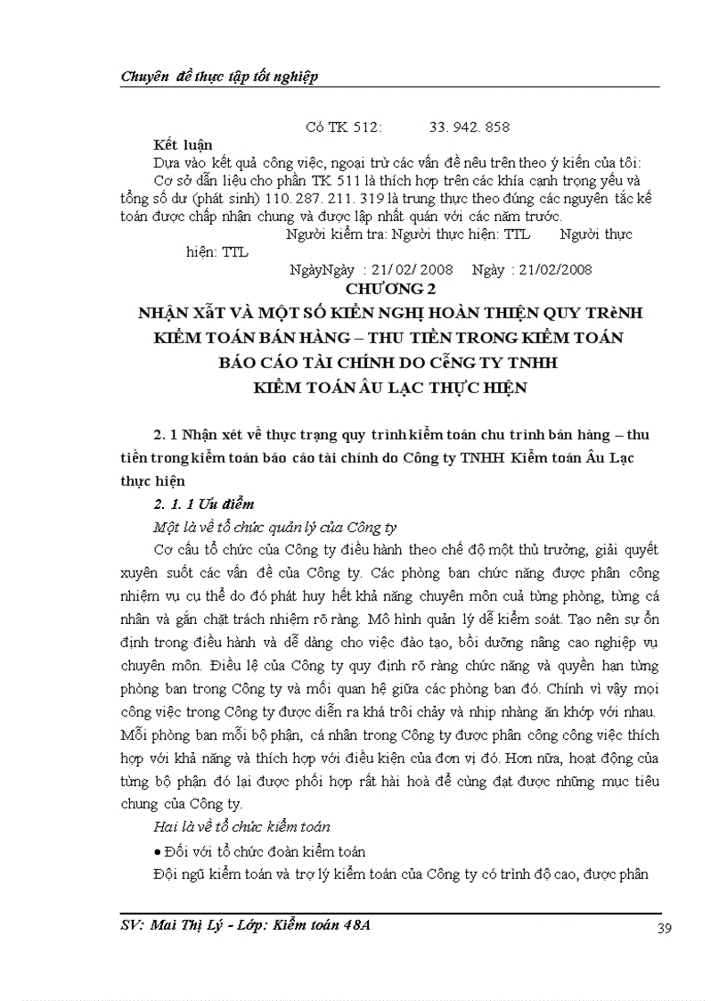 image for page Hoàn thiện kiểm toán chu trình bán hàng thu tiền trong kiểm toán báo cáo tài chính do Công ty TNHH Kiểm toán Âu Lạc thực hiện 1