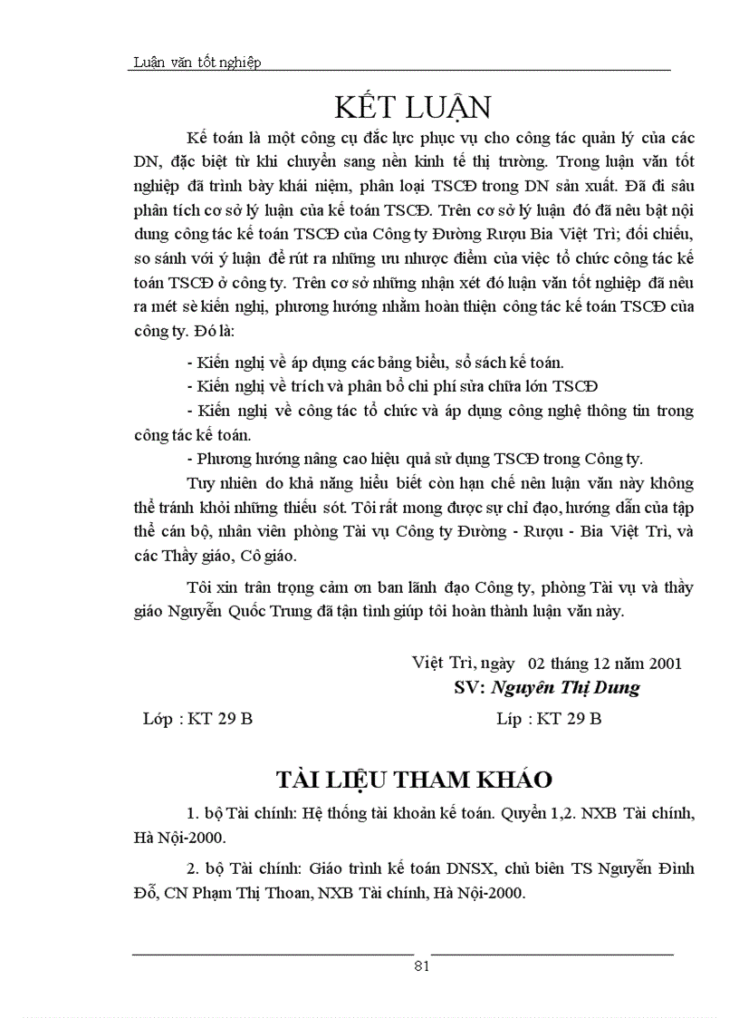 image for page Tổ chức hạch toán TSCĐ tại Công ty Đường Rượu Bia Việt Trì 1