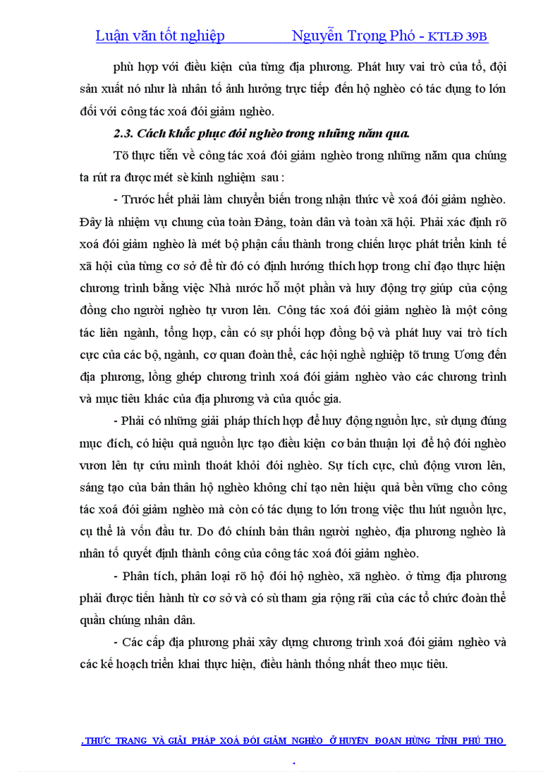 image for page Thực trạng và giải pháp xoá đói giảm nghèo ở huyện Đoan Hùng tỉnh Phú Thọ