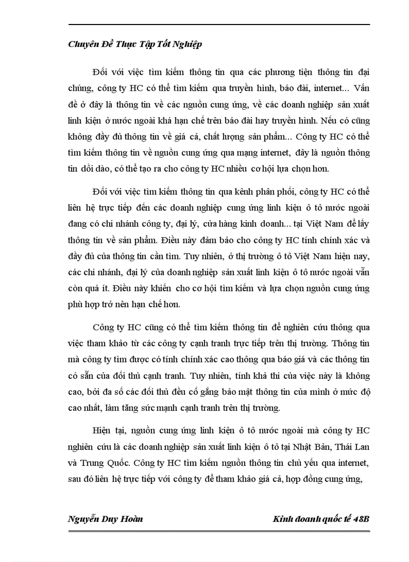image for page Khai thác nguồn cung ứng trong nhập khẩu linh kiện ô tô của Công ty TNHH Dịch vụ và kỹ thuật ô tô HC