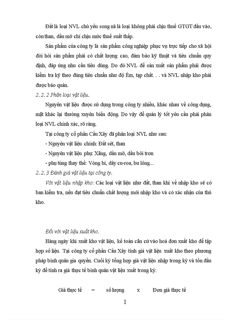 image for page Thực trạng tổ chức công tác kế toán nguyên vật liệu tại công ty cổ phần Cầu Xây 1