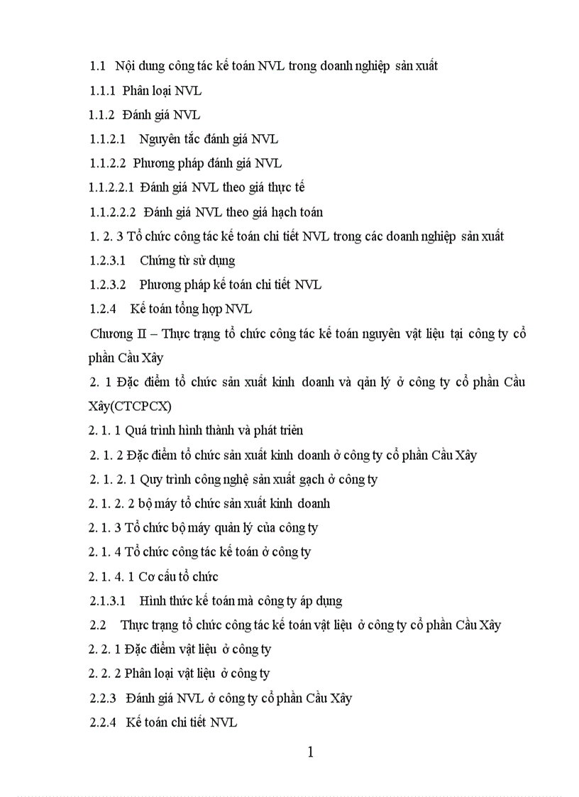 image for page Thực trạng tổ chức công tác kế toán nguyên vật liệu tại công ty cổ phần Cầu Xây 1