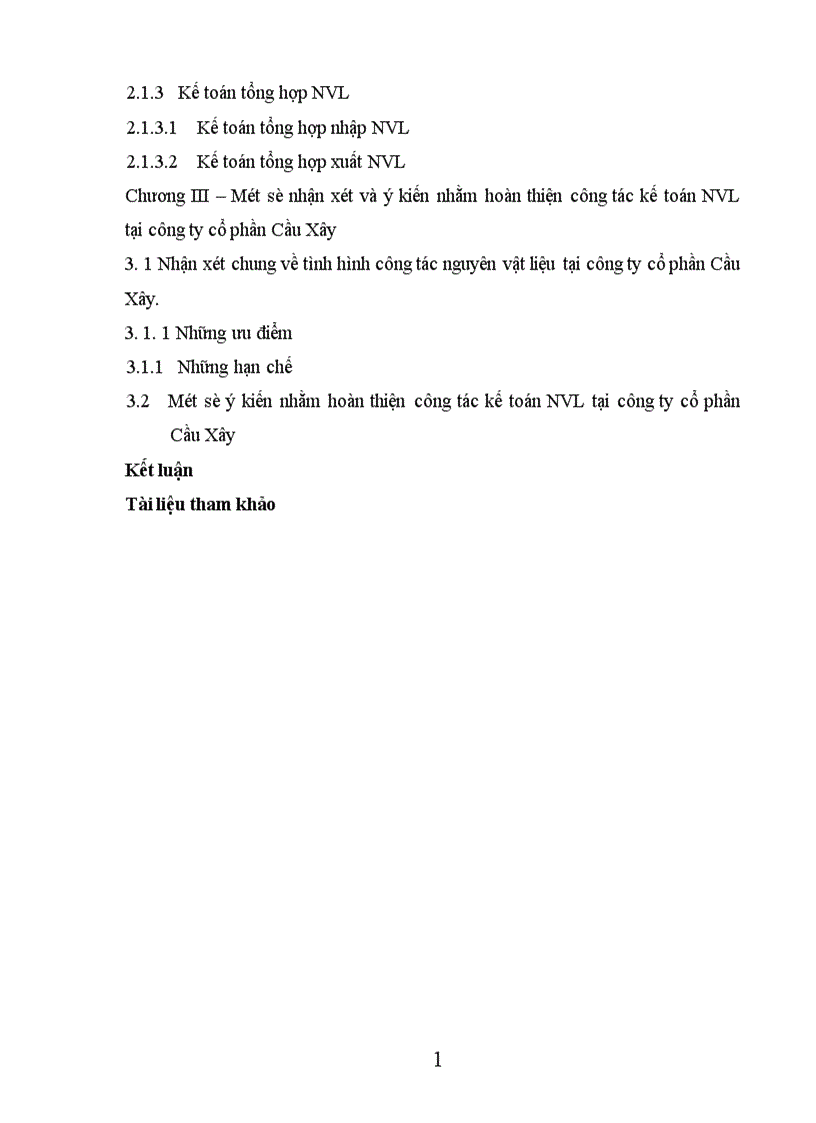 image for page Thực trạng tổ chức công tác kế toán nguyên vật liệu tại công ty cổ phần Cầu Xây 1