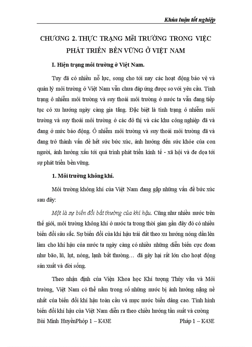 image for page Môi trường trong việc phát triển bền vững ở Việt Nam Thực trạng và giải pháp