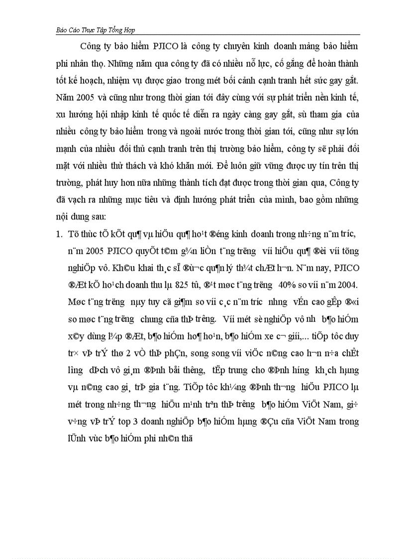 image for page Thực Tập Tổng Hợp nghiệp vụ bảo hiểm của Công ty PJICO