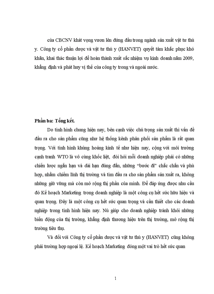 image for page Một số kiến nghị giải pháp thực hiện kế hoạch marketing cho công ty cổ phần dược và vật tư thú y Hanvet giai đoạn 2009 2010 1