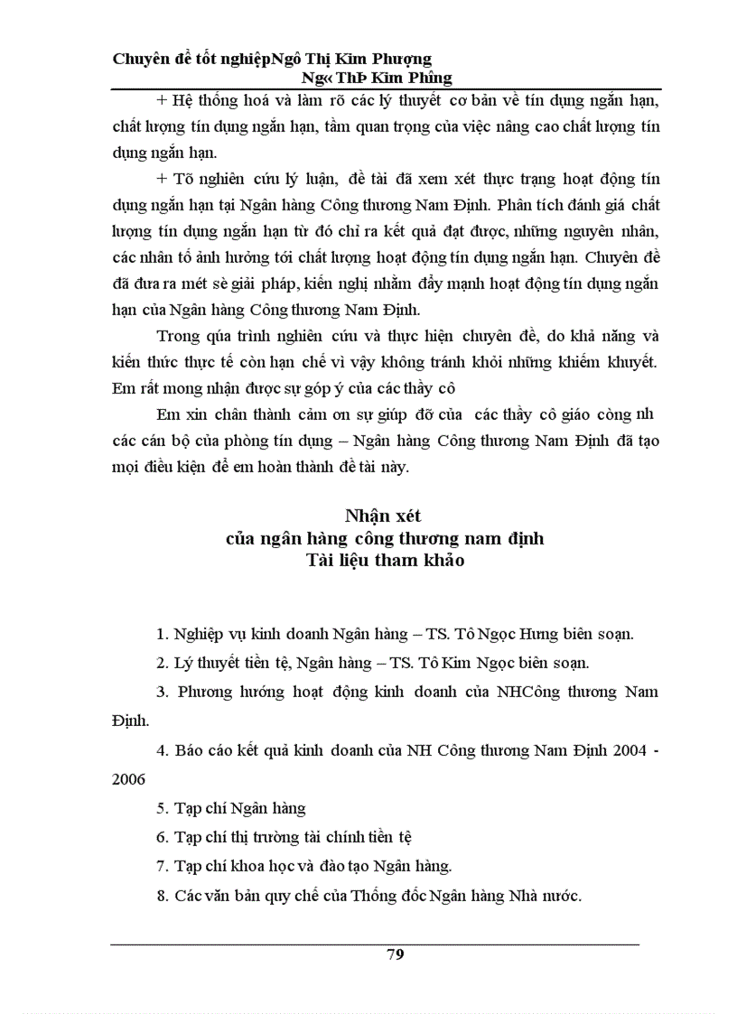 image for page Giải pháp nâng cao chất lượng tín dụng ngắn hạn tại Ngân hàng Công thương Nam Định 1