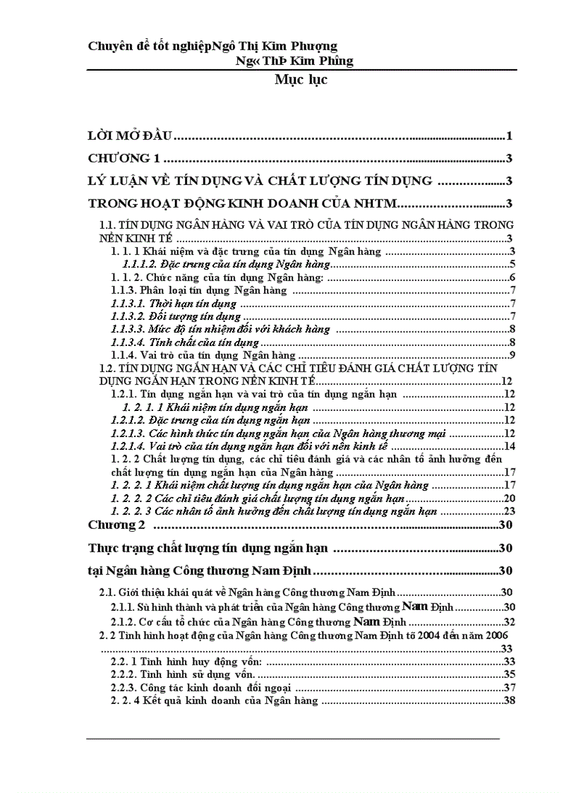 image for page Giải pháp nâng cao chất lượng tín dụng ngắn hạn tại Ngân hàng Công thương Nam Định 1