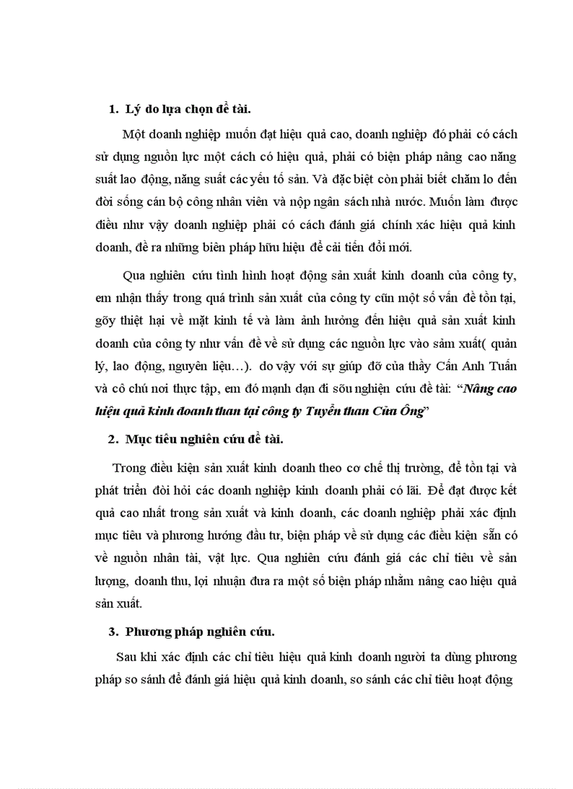 image for page Nâng cao hiệu quả kinh doanh than tại công ty Tuyển than Cửa Ông 1