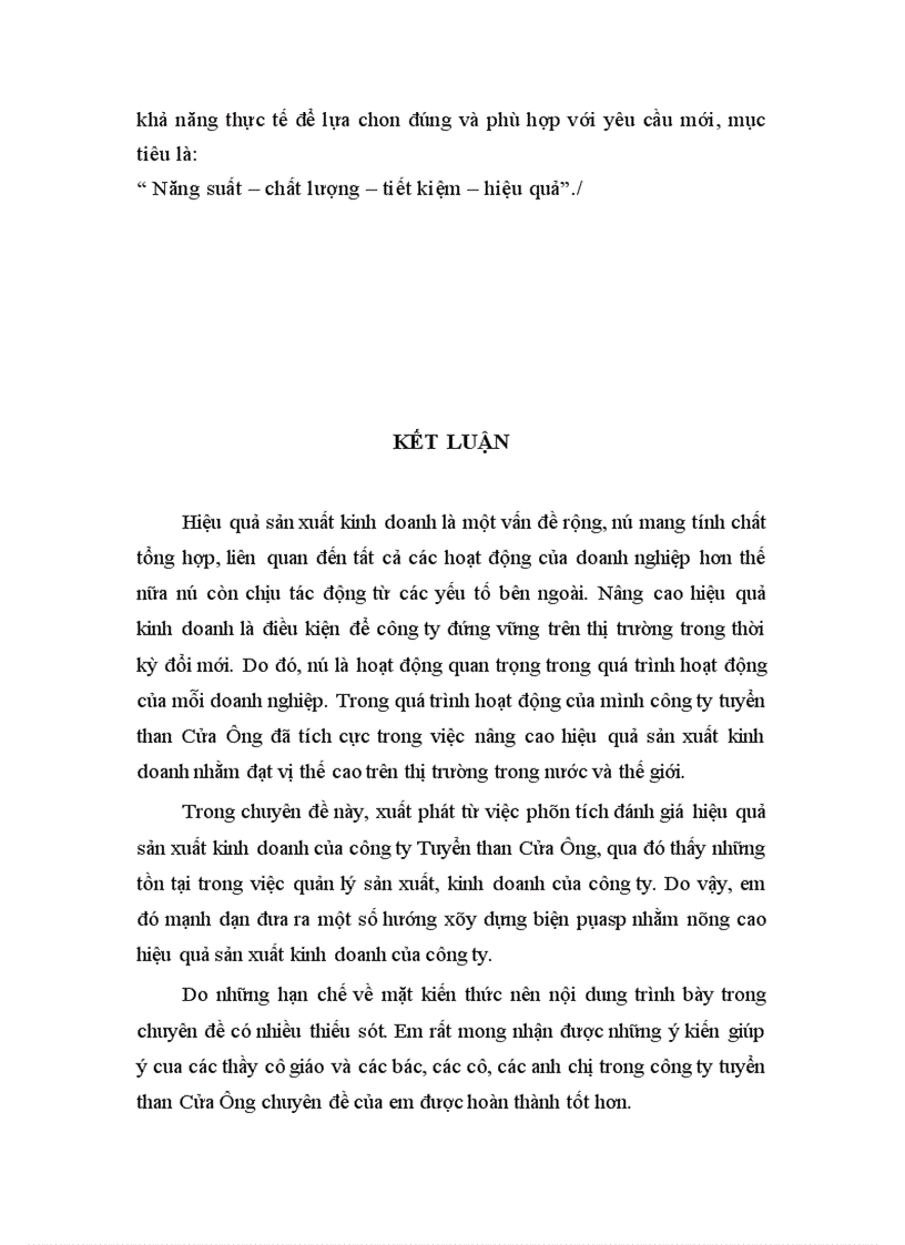 image for page Nâng cao hiệu quả kinh doanh than tại công ty Tuyển than Cửa Ông 1