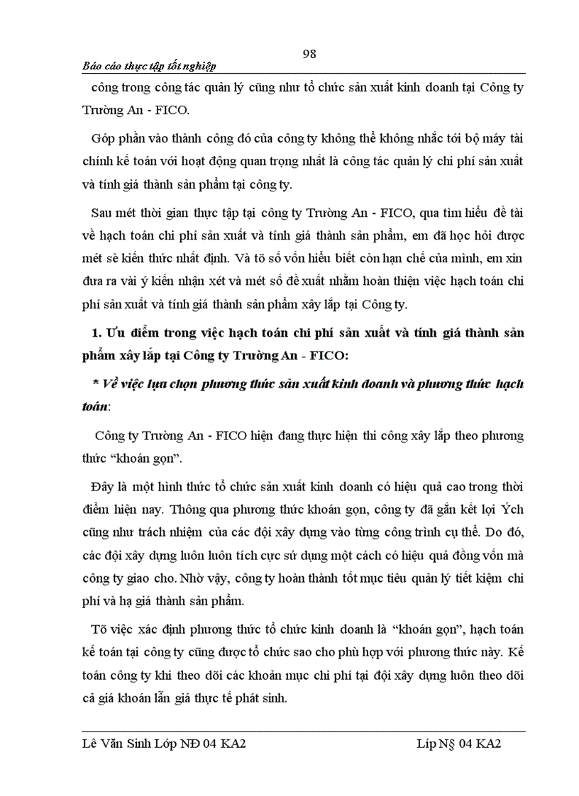 image for page Tổ chức kế toán tập hợp chi phí sản xuất và tính giá thành sản phẩm xây lắp tại Công ty Trường An FICO
