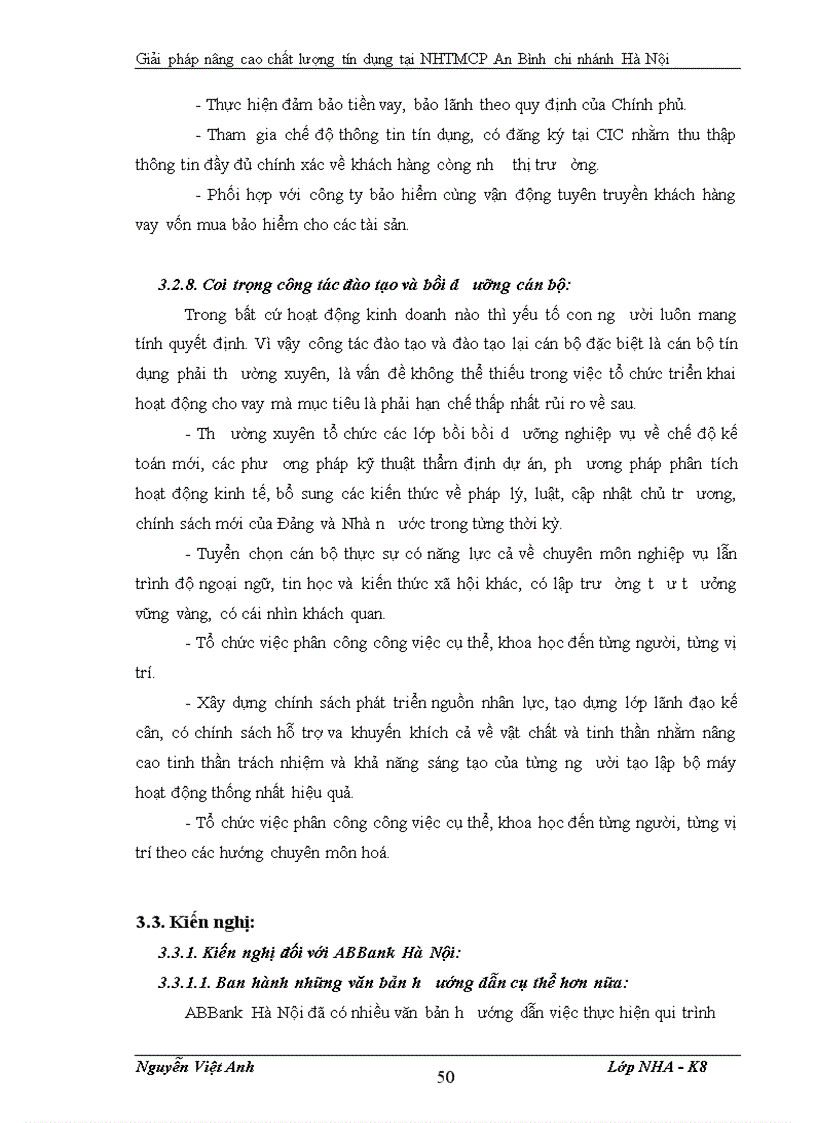image for page Giải pháp nâng cao chất lượng tín dụng tại NHTMCP chi nhánh Hà Nội 1