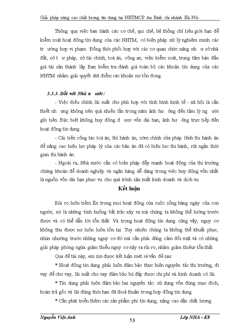 image for page Giải pháp nâng cao chất lượng tín dụng tại NHTMCP chi nhánh Hà Nội 1