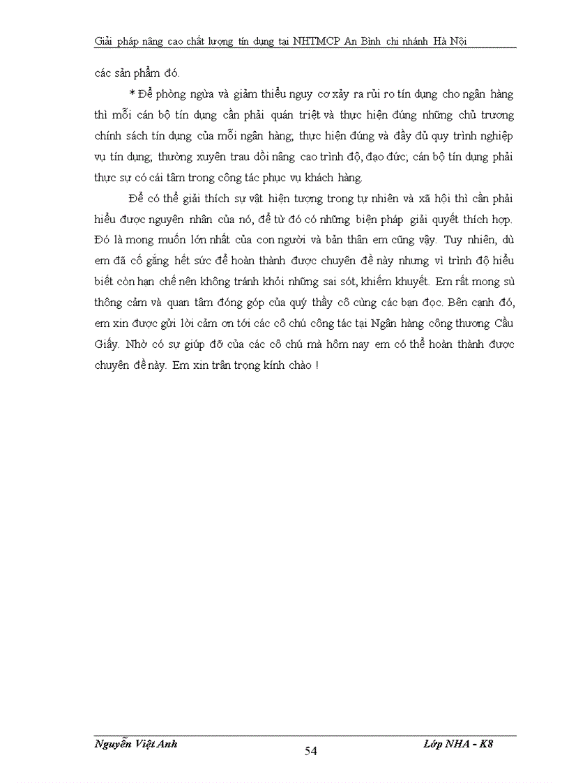 image for page Giải pháp nâng cao chất lượng tín dụng tại NHTMCP chi nhánh Hà Nội 1
