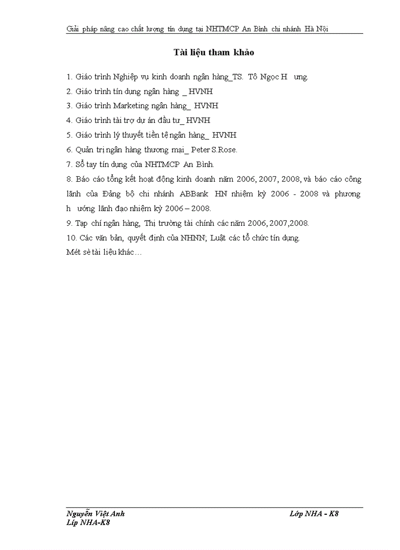 image for page Giải pháp nâng cao chất lượng tín dụng tại NHTMCP chi nhánh Hà Nội 1