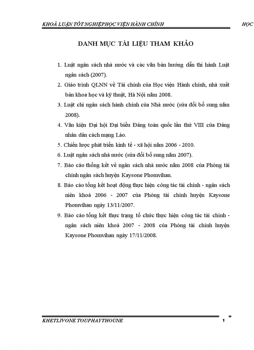 image for page Giải pháp hoàn thiện quản lý chi ngân sách nhà nước tại huyện Kaysone Phomvihan tỉnh Savannakhet nước CHDCND Lào