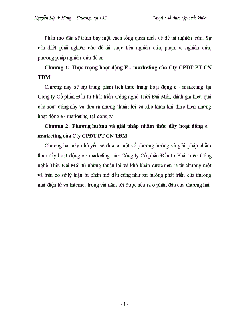 image for page Giải pháp thúc đẩy hoạt động marketing điện tử tại công ty cổ phần đầu tư phát triển công nghệ Thời Đại Mới