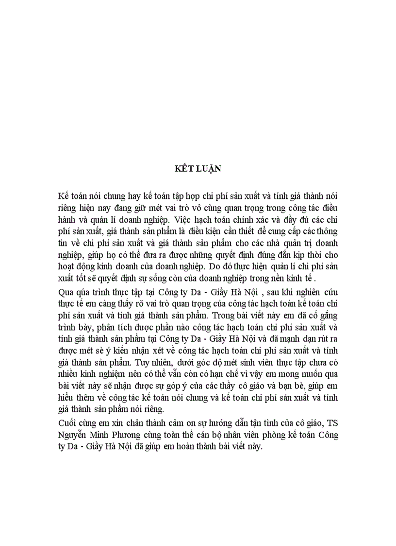 image for page Công tác hạch toán chi phí sản xuất và tính giá thành sản phẩm tại Công ty Da Giầy Hà Nội