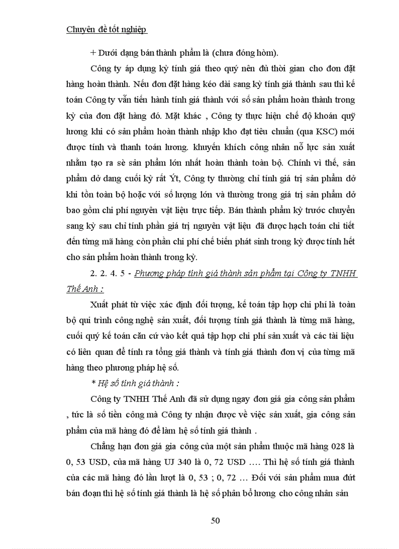 image for page Công tác kế toán tập hợp chi phí sản xuất và tính giá thành sản phẩm tại Công ty TNHH Thế Anh 1