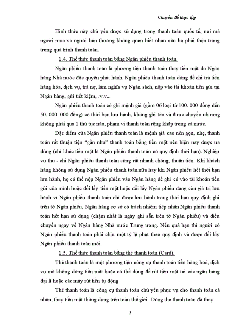 image for page Một số vấn đề nhằm hoàn thiện và phát triển tác thanh toán không dùng tiền mặt tại chi nhánh ngân hàng Công thương KVII HBT Hà Nội 1
