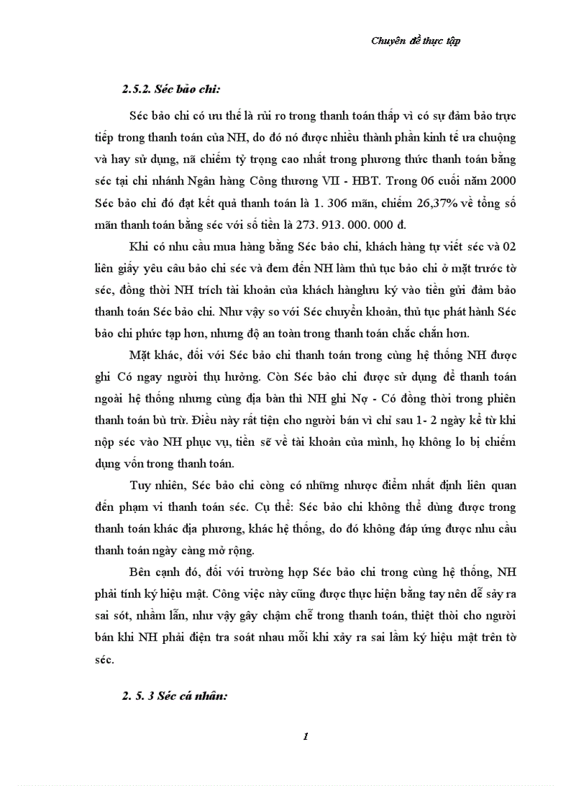 image for page Một số vấn đề nhằm hoàn thiện và phát triển tác thanh toán không dùng tiền mặt tại chi nhánh ngân hàng Công thương KVII HBT Hà Nội 1
