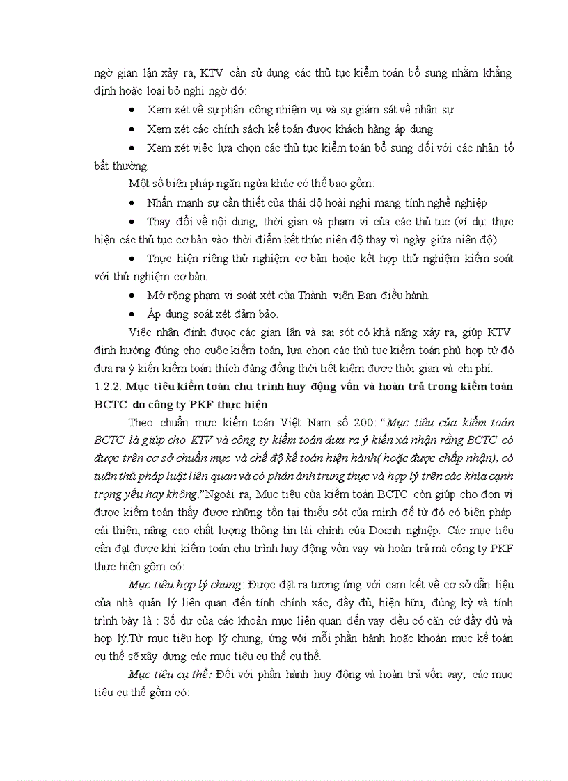 image for page Thực trạng vận dụng quy trình kiểm toán vào kiểm toán chu trình huy động vốn vay và hoàn trả trong kiểm toán BCTC do công ty kiểm toán PKF thực hiện tại khách hàng XYZ