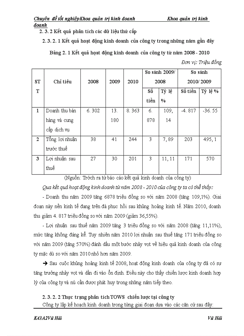 image for page Báo cáo thực tập tổng hợp Phân tích TOWS chiến lược kinh doanh tại công ty TNHH Tân Gia Bình