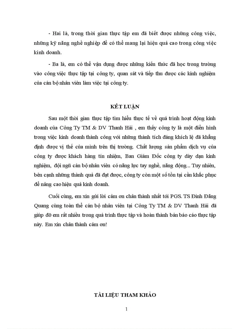 image for page Báo cáo thực tập tại công ty Thương mại và Dịch vụ Thanh Hải