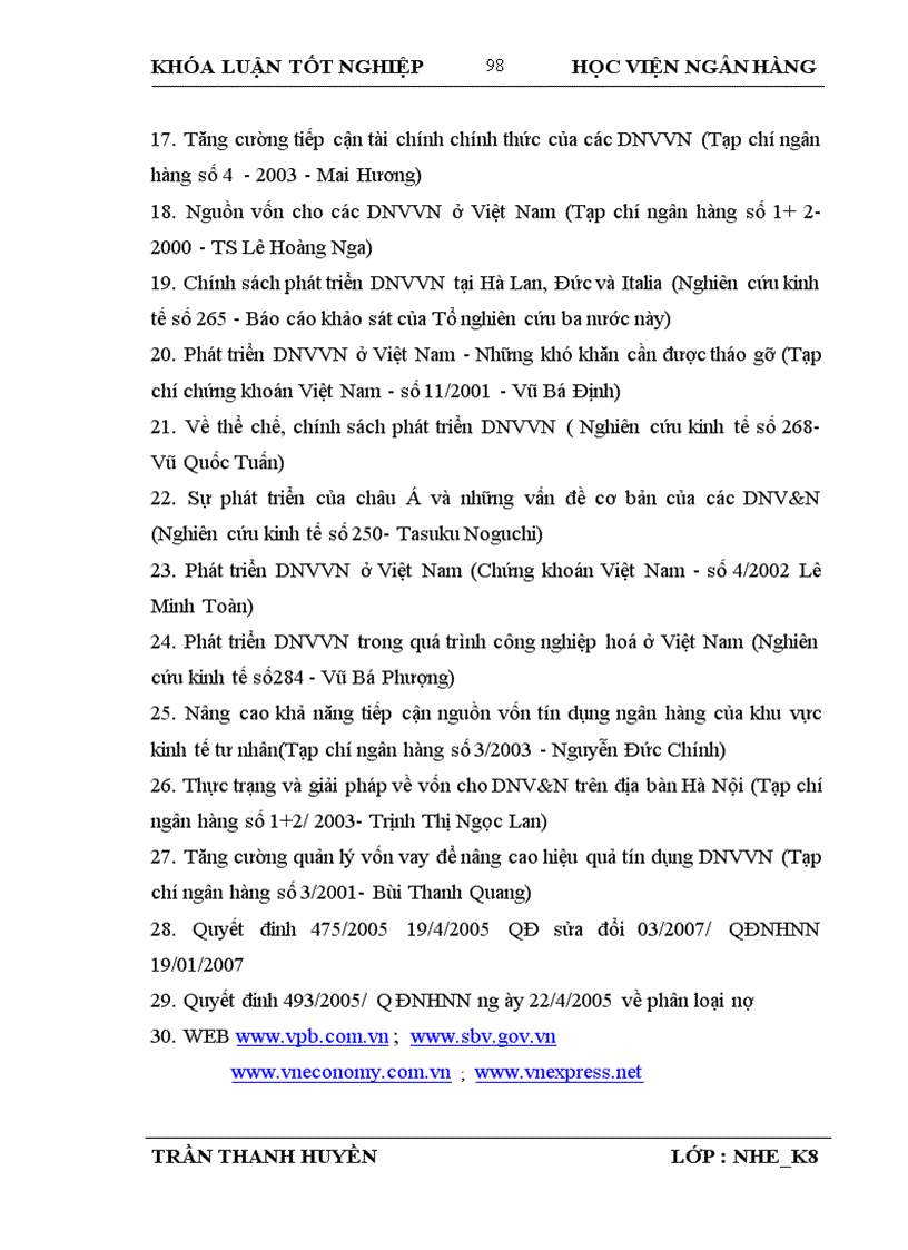 image for page Giải pháp mở rộng tín dụng ngân hàng đối với Doanh nghiệp vừa và nhỏ tại Ngân hàng Thương mại Cổ phần các Doanh nghiệp ngoài Quốc doanh Việt Nam VP Bank 1