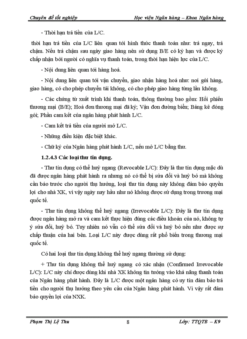 image for page Thực trạng và một số giải pháp phát triển Thanh toán quốc tế theo phương thức Tín dụng chứng từ tại Techcombank Thăng Long 1