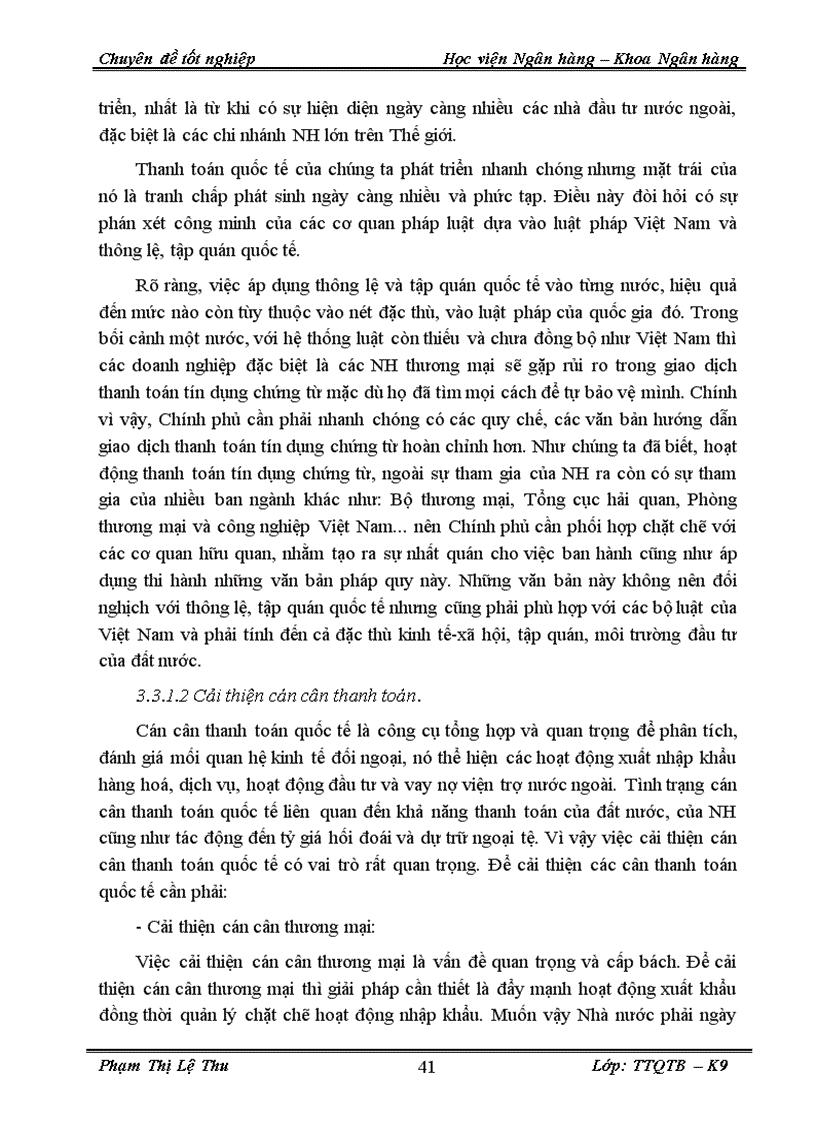 image for page Thực trạng và một số giải pháp phát triển Thanh toán quốc tế theo phương thức Tín dụng chứng từ tại Techcombank Thăng Long 1