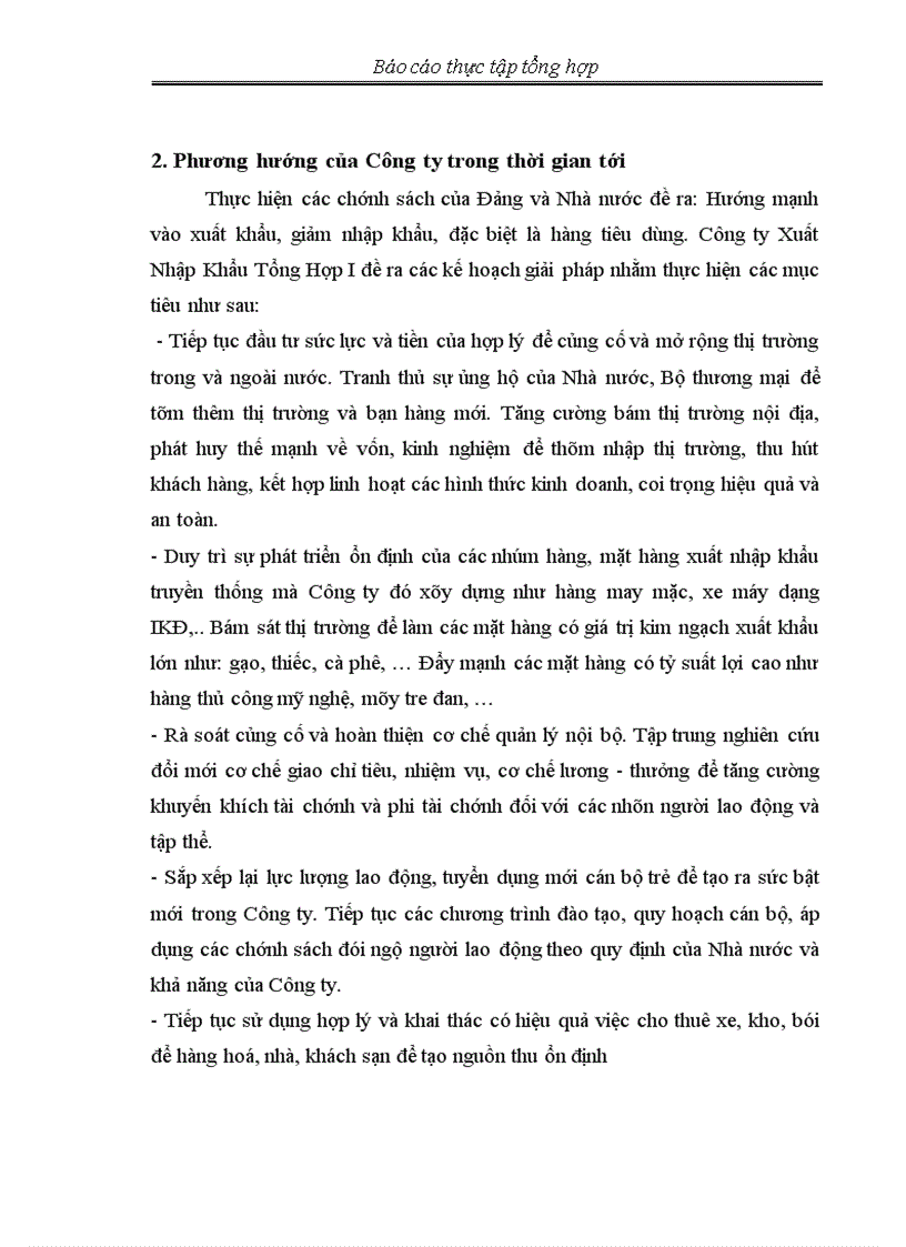 image for page Báo cáo thực tập tổng hợp Công ty Xuất Nhập Khẩu Tổng Hợp I