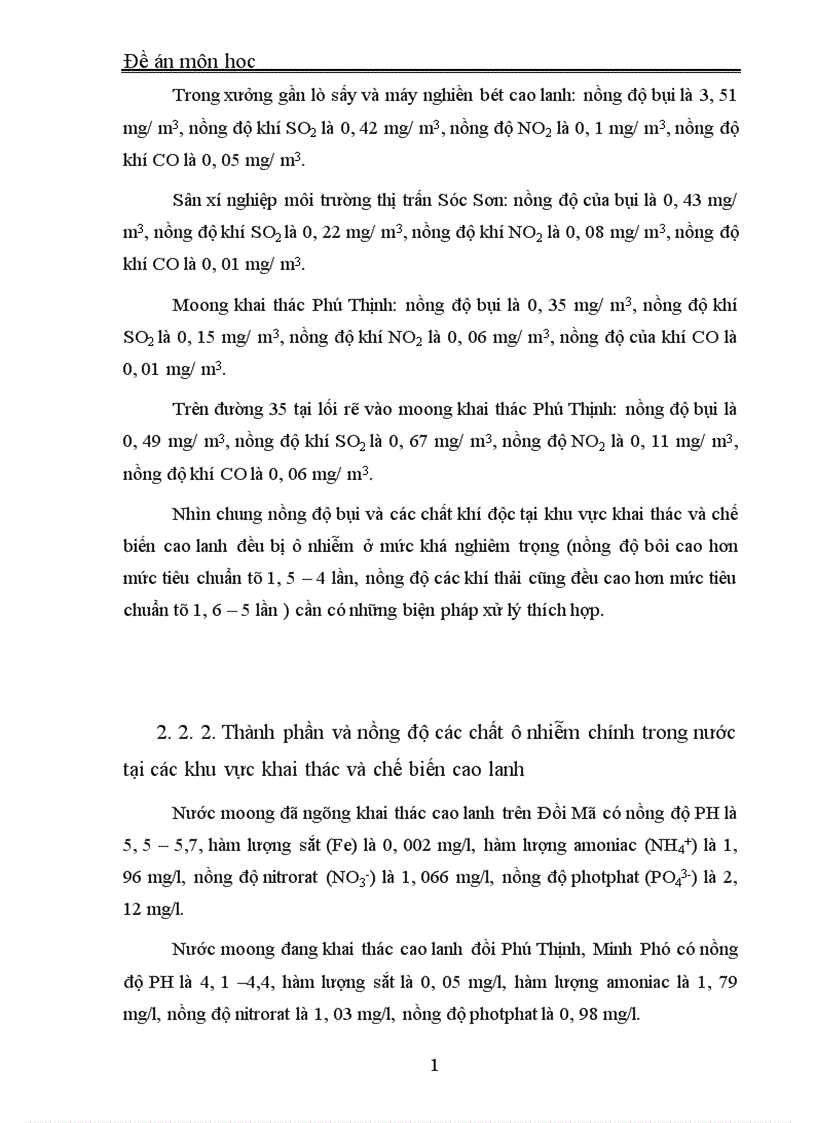 image for page Một số vấn đề về phát triển công nghiệp với môi trường sinh thái thực trạng tại làng nghề khai thác và sản xuất cao lanh ở Sóc Sơn Hà Nội